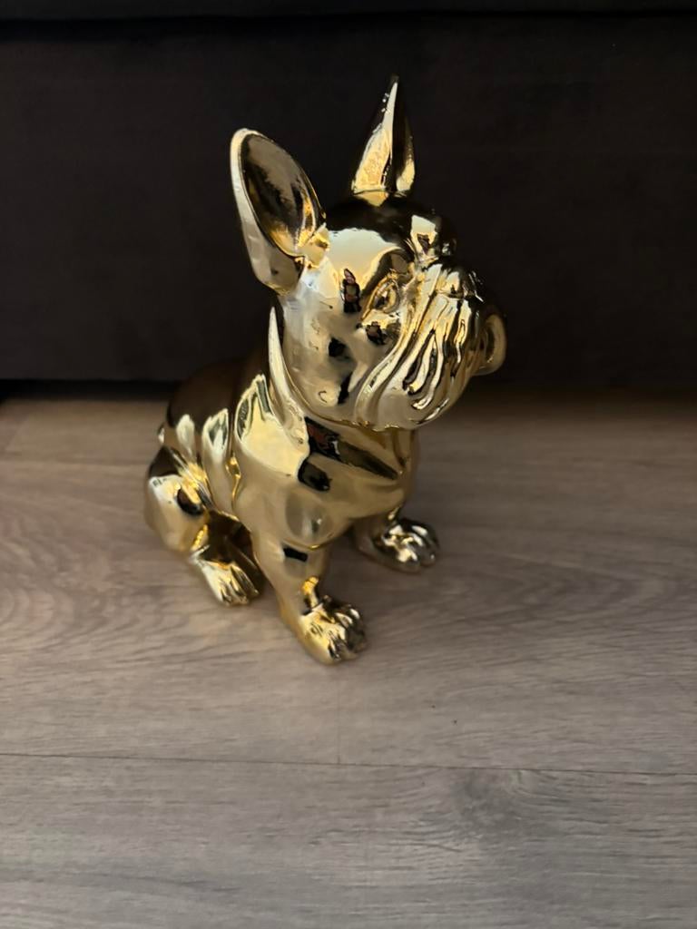 Gouden hond Bulldog beeld Nieuw, Huis en Inrichting, Ophalen of Verzenden, Nieuw