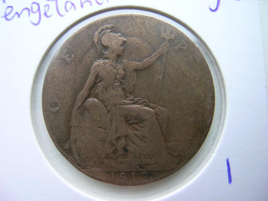 Penny 1913 Engeland (nr 1), Postzegels en Munten, Munten | Europa | Niet-Euromunten, Ophalen of Verzenden, Overige landen, Losse munt