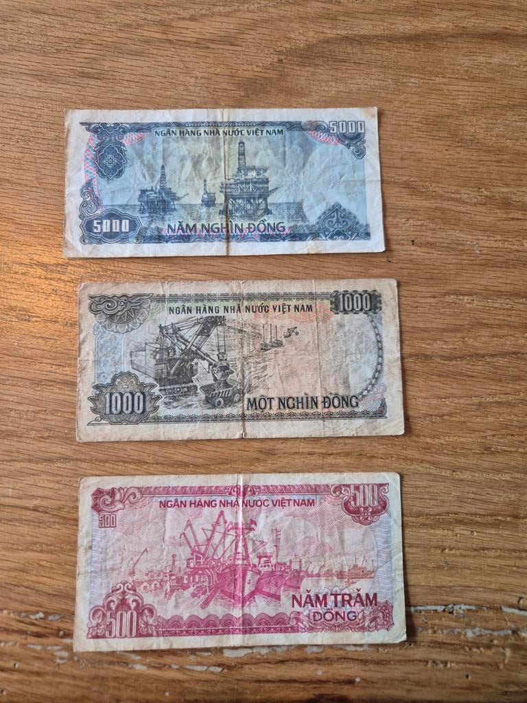 Set van 3 Vietnamese Dong biljetten (500, 1000, 5000), Ophalen of Verzenden, Midden-Oosten