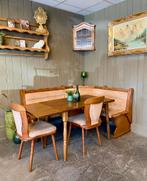 Gezellige èchte Duitse eethoek Oostenrijkse eiken zithoek, Huis en Inrichting, Ophalen, Gebruikt, Inclusief barstoelen, Nvt