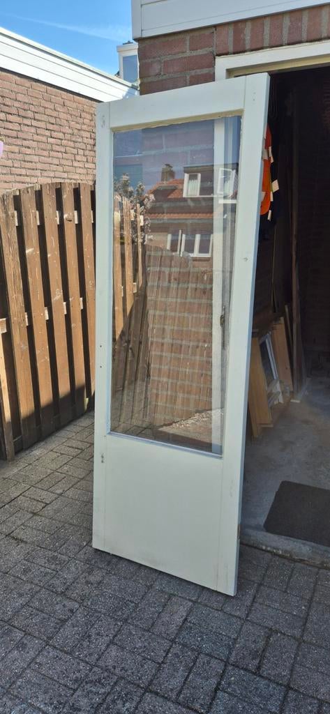 Binnendeur(kast) met glas, Doe-het-zelf en Verbouw, Deuren en Horren, Ophalen, Gebruikt, Minder dan 80 cm, Binnendeur
