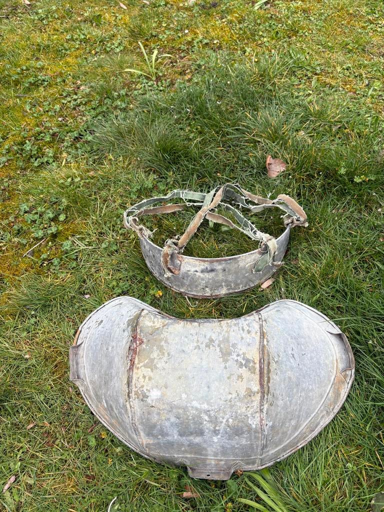 Oude zinken zaaibak - Antieke zaaischort, Antiek en Kunst, Ophalen of Verzenden