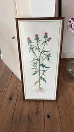 Geborduurde distels, Ophalen of Verzenden, Zo goed als nieuw, Minder dan 50 cm, Schilderij