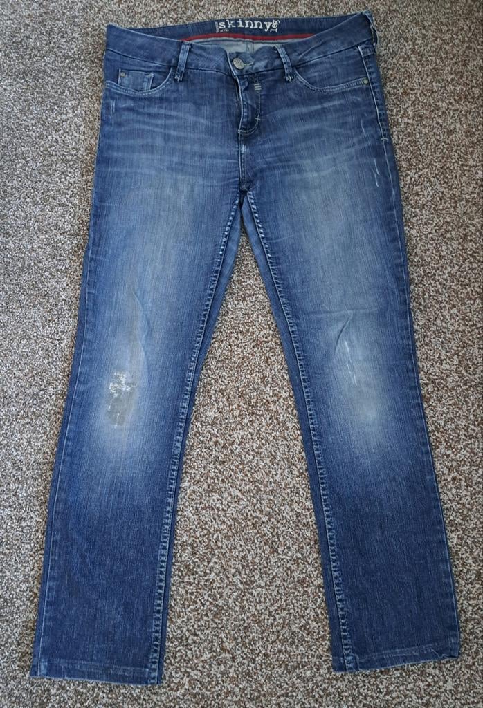 Yessica Skinny Jeans - Maat 40 met Leuke Details, Kleding | Dames, Blauw, Ophalen of Verzenden, W30 - W32 (confectie 38/40), Gedragen