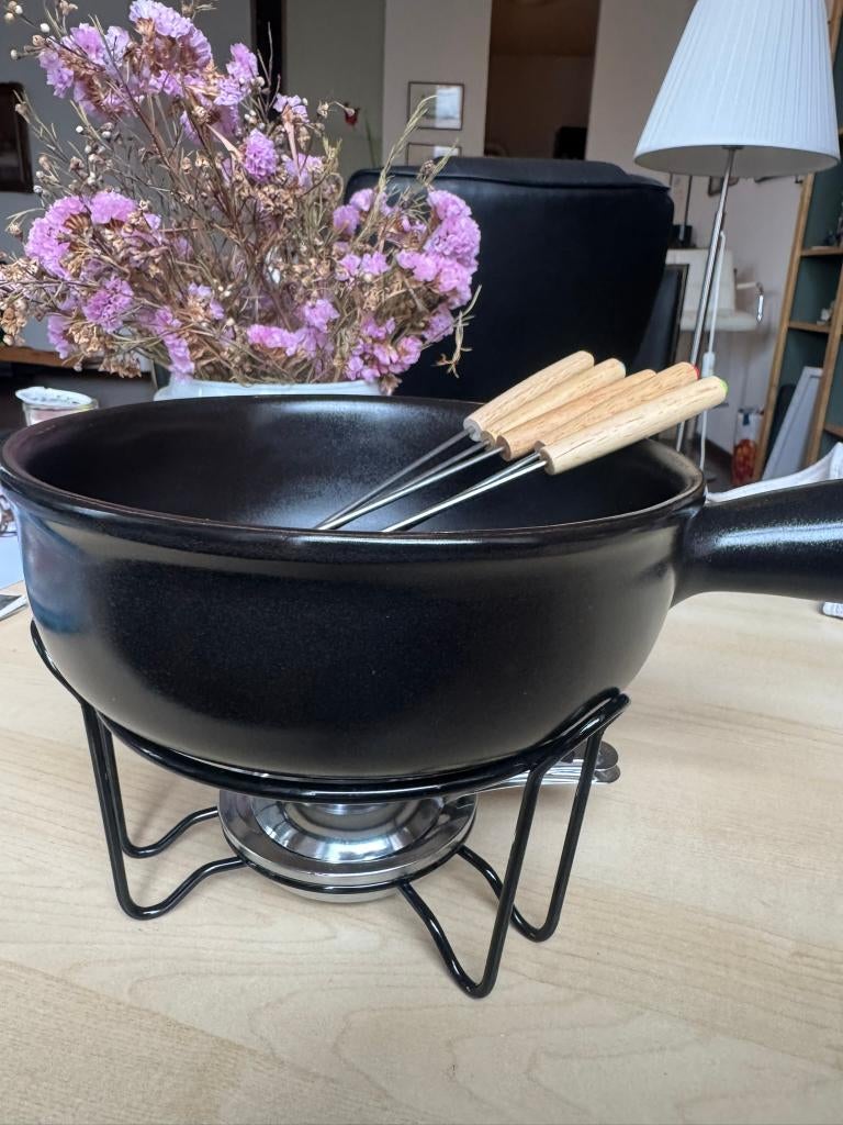 Fondue Set with Ceramic Pot, Ophalen of Verzenden, Overige materialen, Pot, Bus of Blik