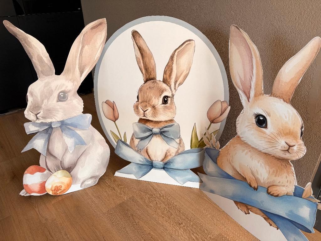 Kartonnen Paashaas figuur 100cm | 3 designs | Paasdecoratie, Hobby en Vrije tijd, Feestartikelen, Nieuw, Feestartikel, Pasen, Ophalen of Verzenden