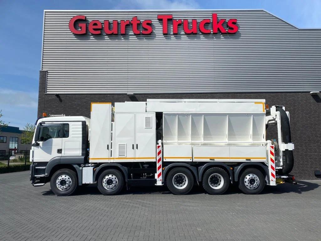 MAN TGS 35.440 10X4-6 BL TRIDEM RSP SAUGBAGGER/SUCTIONEXAVAT, Auto's, Vrachtwagens, Euro 5, Standkachel, MAN, Wit