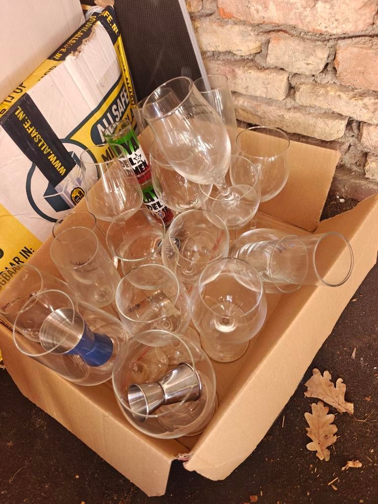 Diverse glazen collectie met barbenodigdheden, Ophalen of Verzenden