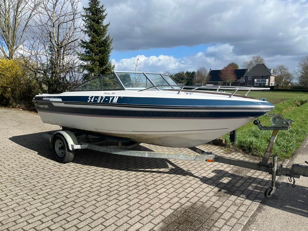 Thompson speedboot mercruiser 4cyl, Watersport en Boten, Speedboten, Ophalen, Binnenboordmotor, 120 tot 200 pk, Zo goed als nieuw
