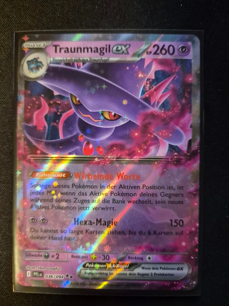 Traunmagil EX Pokémon Kaart - Zeldzaam en Foil, Ophalen of Verzenden, Zo goed als nieuw, Losse kaart, Foil