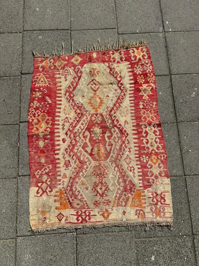 Antik kilim Anatolia ( Antique Turkey Gelim ) 133 x 100 cm, Huis en Inrichting, Stoffering | Tapijten en Kleden, Gebruikt, 50 tot 100 cm