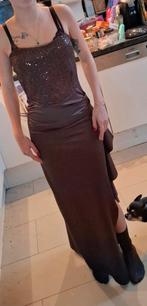 Nieuwe gala jurk stretch chocobruin met pailletten, Ophalen, Nieuw, Blauw, Galajurk