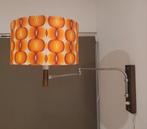 Vintage schaarlamp wandlamp jaren 70 chroom teak, Ophalen of Verzenden, Gebruikt, Hout, Vintage, Space Age
