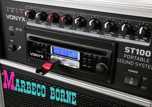 Karaoke, Mobiele geluidset, ST100 MK2, CD,MP3,USB, Bluetooth, Vonyx, Nieuw, Info@marbeco.nl, Complete set