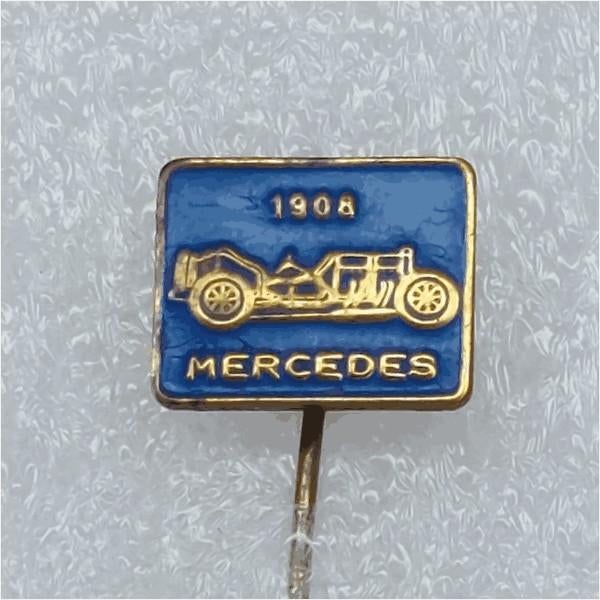 SP0782 Speldje 1908 Mercedes blauw, Ophalen of Verzenden, Gebruikt, Transport