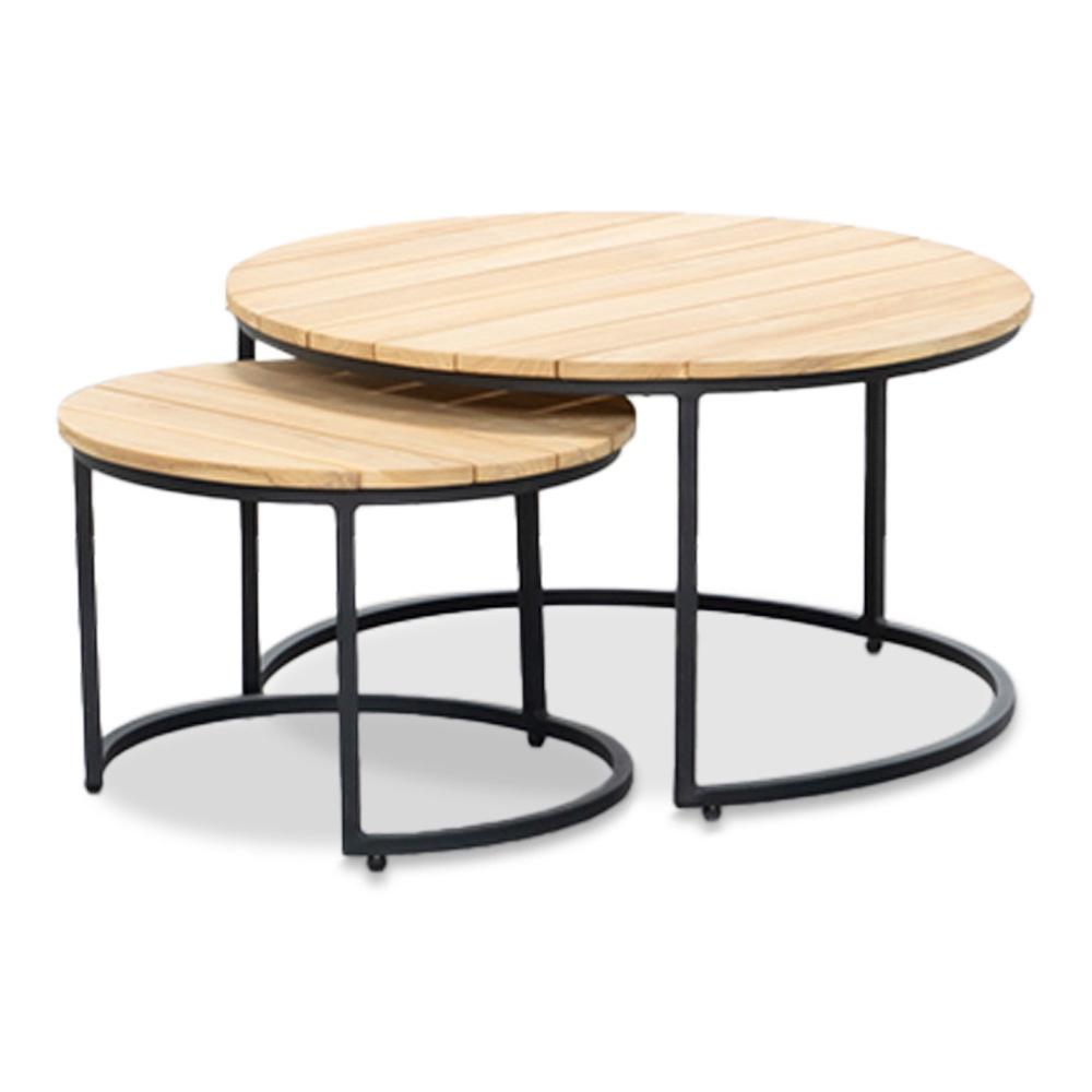 Palermo stoel-bank loungeset beige met teakhouten tafels, Ophalen, 5 zitplaatsen, Aston Martinlaan 36, Teakhout