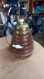 Antieke koperen doofpot met porseleinen handvatten, Ophalen