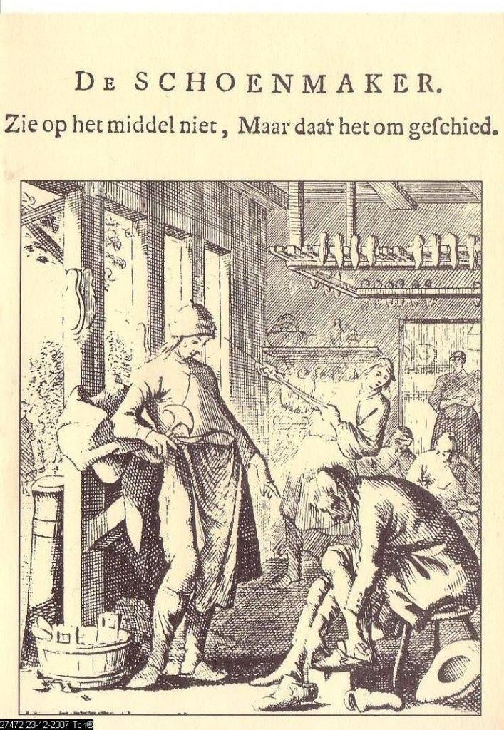 Ansichtkaart	De Schoenmaker, Verzamelen, Verzenden, 1960 tot 1980, Ongelopen, Ambachten of Beroep