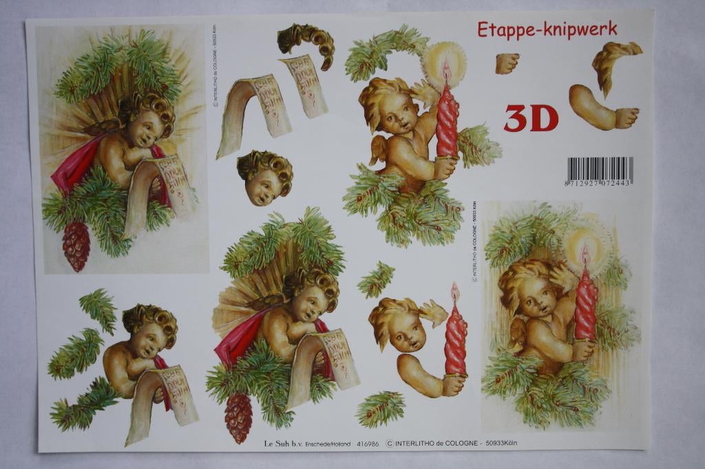 Knipvel 3D etappe-knipwerk kerst 7082, Ophalen of Verzenden, Nieuw, Kerst, Knipvel