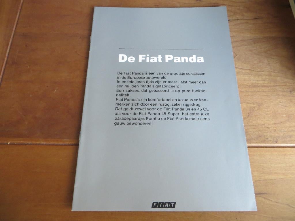 Folder Fiat Panda 34, Panda 45, Panda 45 Super 1985, Ophalen of Verzenden, Zo goed als nieuw, Overige merken, Fiat