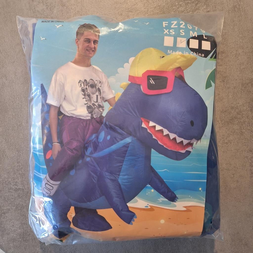 Opblaasbaar dinopak, maat S, nieuw!, Kinderen en Baby's, Carnavalskleding en Verkleedspullen, Ophalen of Verzenden, Nieuw, Jongen of Meisje