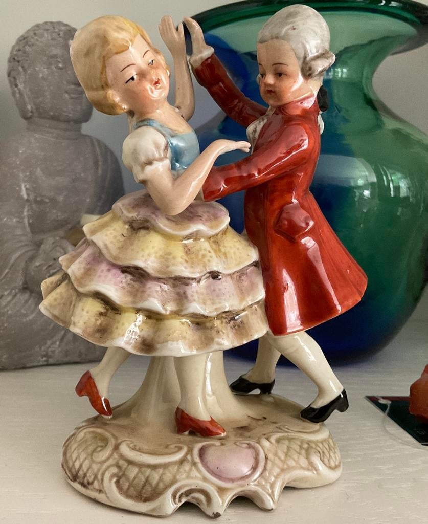 Vintage Porseleinen Beeldje Dansend Paar Grafenthal. (1886)., Antiek en Kunst, Ophalen of Verzenden