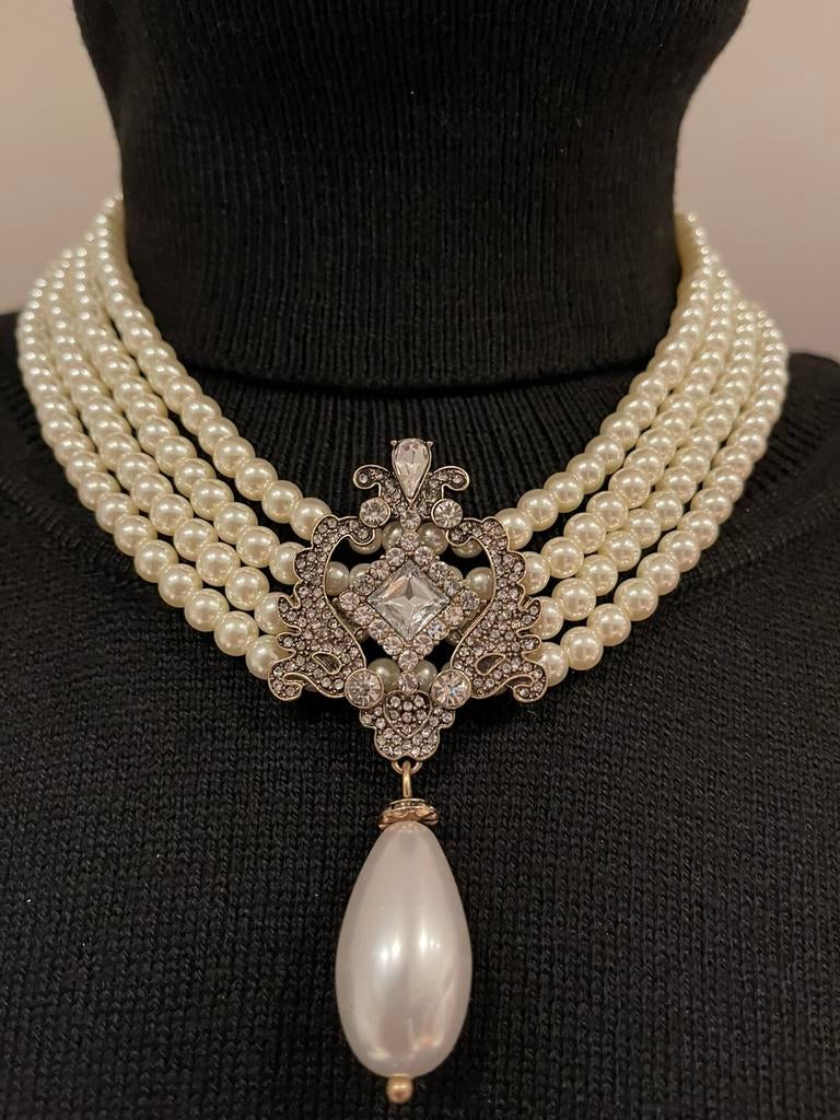 Parelketting, Ophalen of Verzenden, Zilver, Verstelbaar