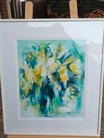 Modern bloemschilderij, acryl op karton, 61x71cm, Antiek en Kunst, Kunst | Schilderijen | Abstract, Ophalen of Verzenden