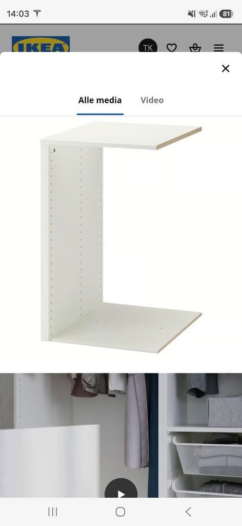 Ikea komplement verdeler wit, Ophalen, 50 tot 100 cm, Zo goed als nieuw, Minder dan 100 cm