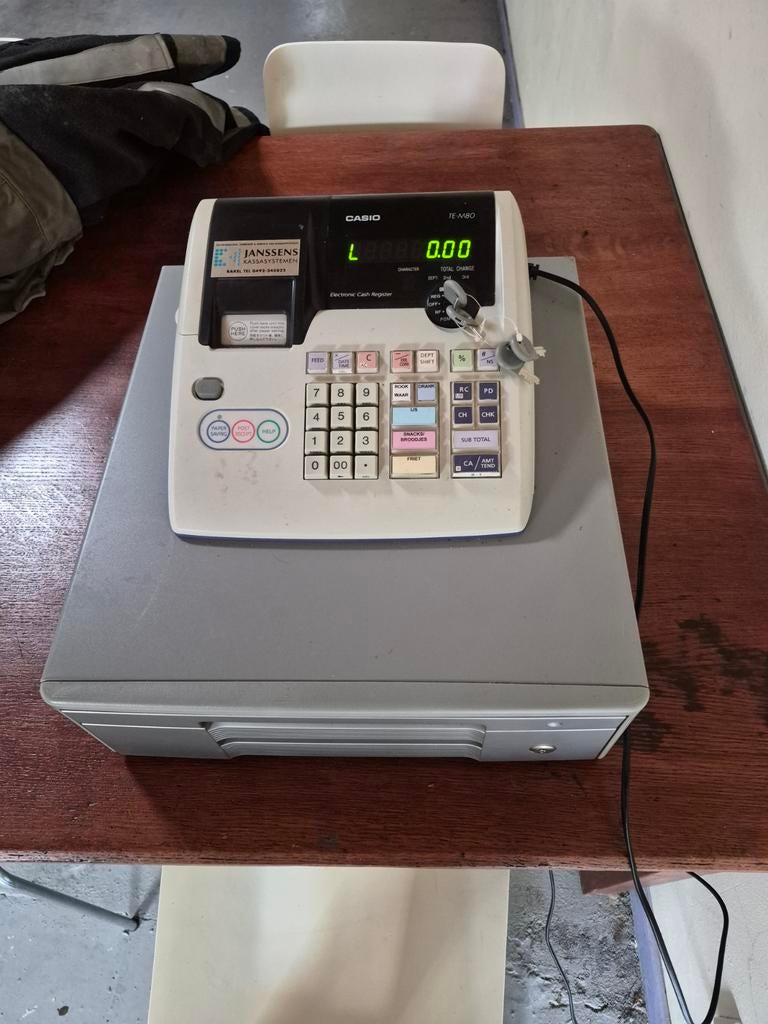 Casio TE-M80 Elektronische Kassa met Kassalade, Zakelijke goederen, Kantoor en Winkelinrichting | Kassa's en Betaalsystemen, Ophalen of Verzenden