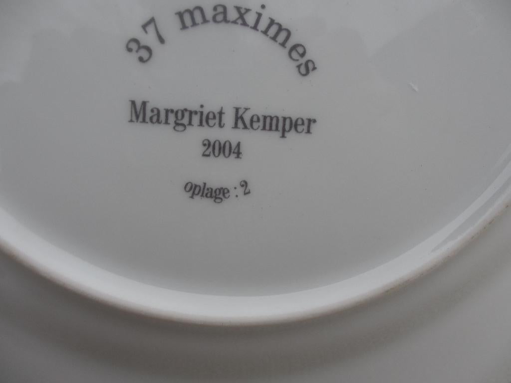 Kunst bord Margriet Kemper met spreuk, Antiek en Kunst, Ophalen of Verzenden