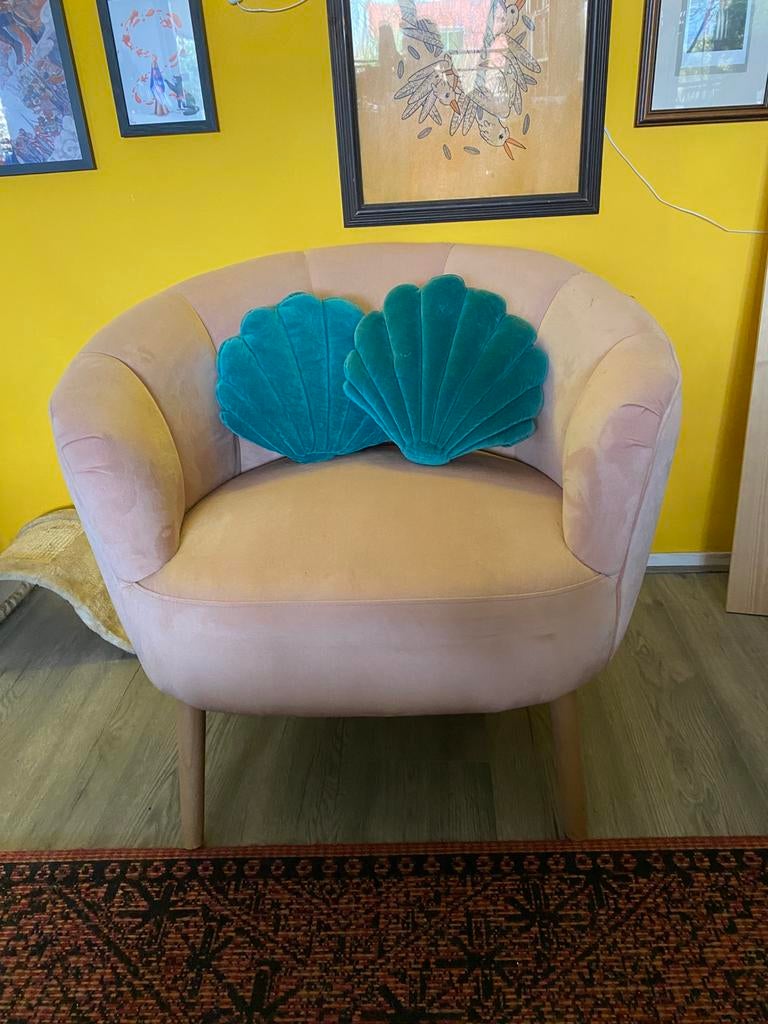 Roze fauteuil van Kwantum, Huis en Inrichting, Fauteuils, Ophalen, Gebruikt, 75 tot 100 cm, Stof