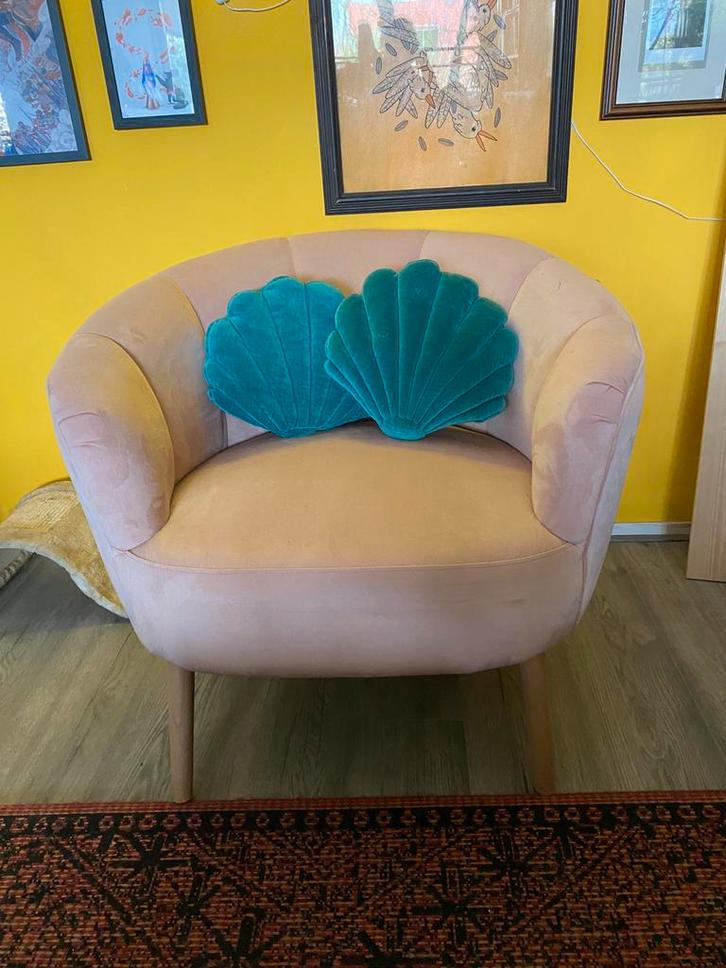 Roze fauteuil van Kwantum, Huis en Inrichting, Fauteuils, Gebruikt, Stof, 50 tot 75 cm, 75 tot 100 cm, Ophalen