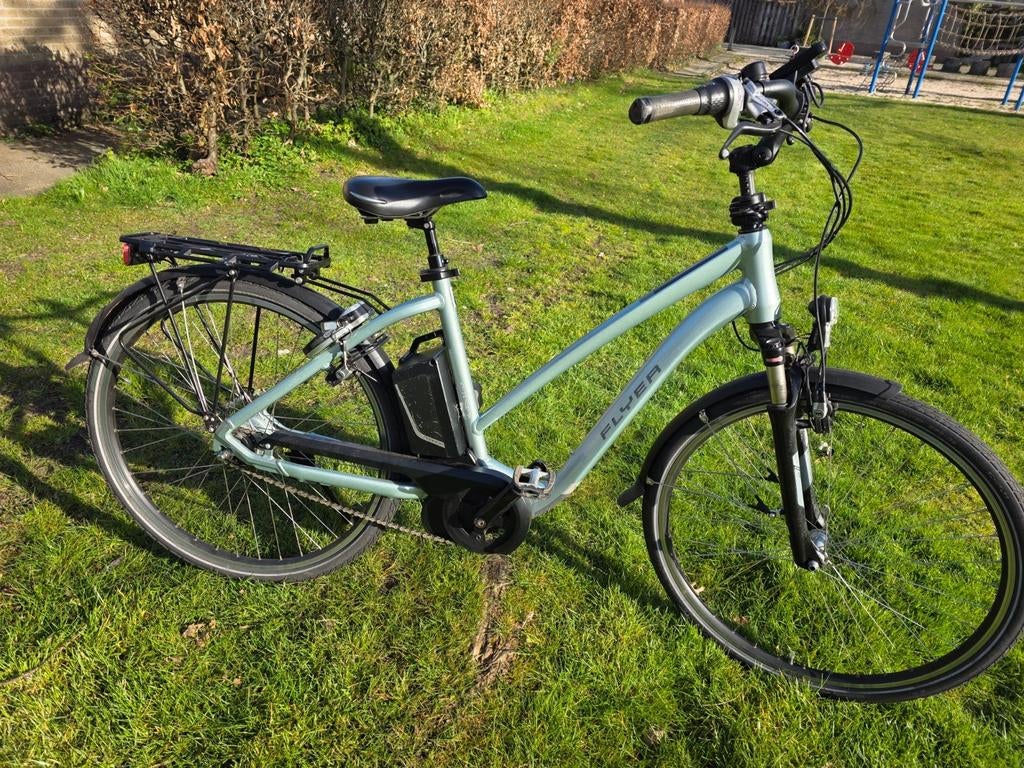 Elektrische damesfiets Flyer middenmotor totaal 3000km, Fietsen en Brommers, Elektrische fietsen, Ophalen