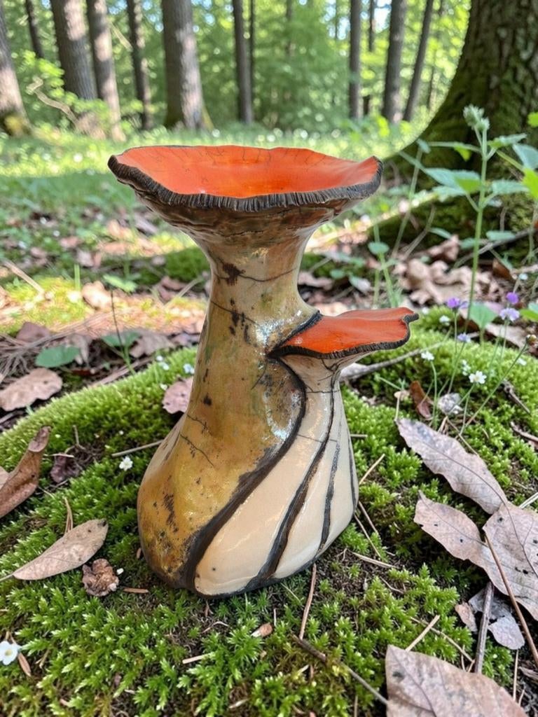 Uniek handgemaakt Raku keramiek - 28 cm hoog, Ophalen of Verzenden