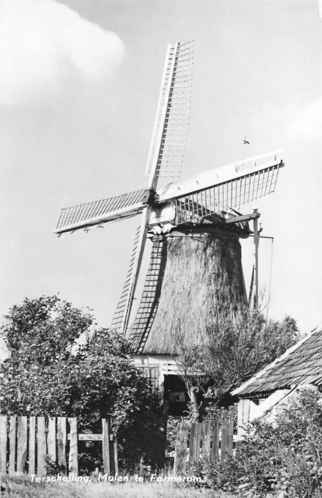930 Terschelling - Molen, Verzamelen, Ansichtkaarten | Nederland, Ophalen of Verzenden, 1940 tot 1960, Ongelopen, Waddeneilanden