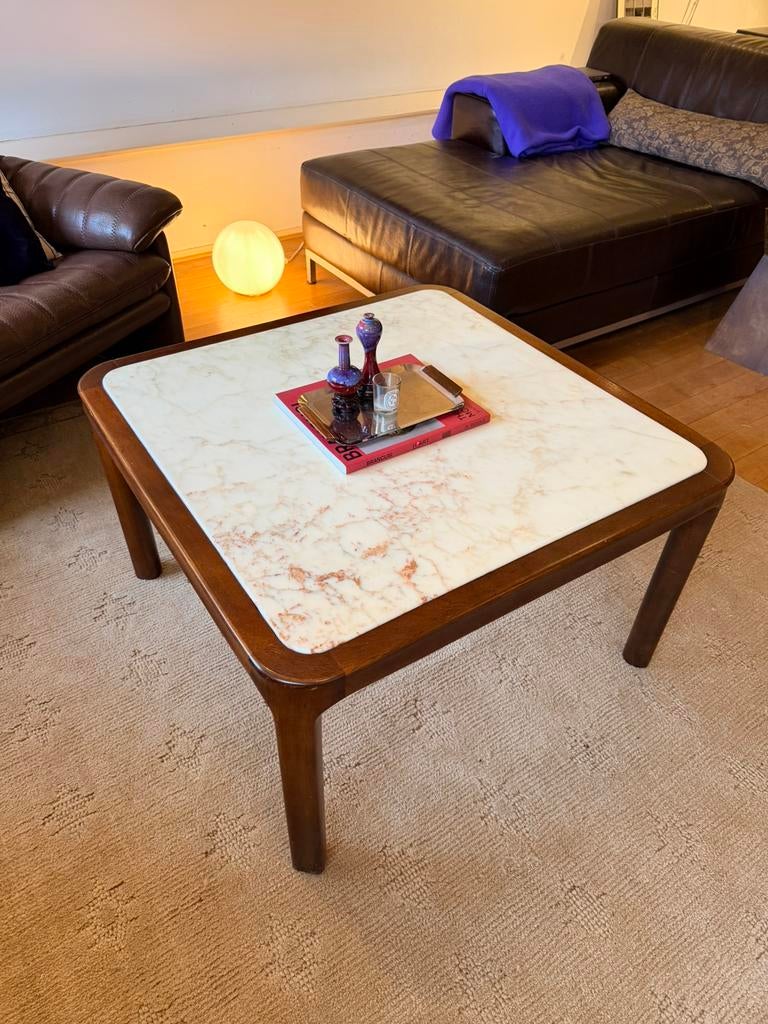 Marmeren salontafel, Ophalen, Overige materialen, 50 tot 100 cm, Vierkant