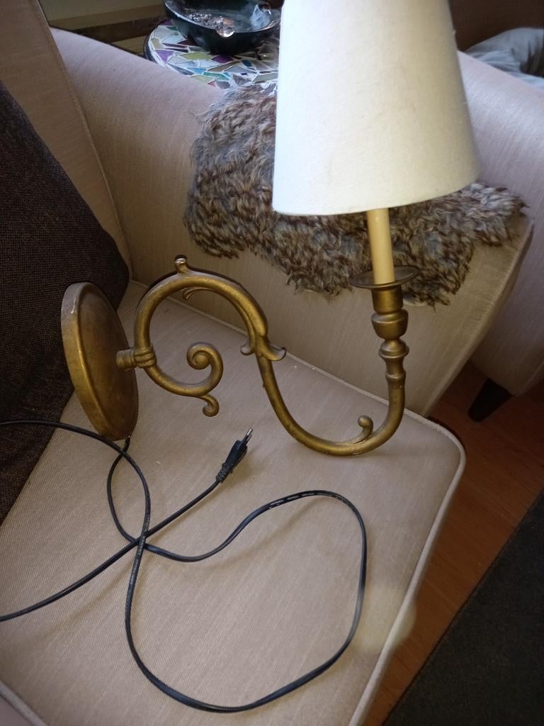 Zware koper WAND SCHEMERLAMP, Huis en Inrichting, Lampen | Tafellampen, Verzenden, Minder dan 50 cm