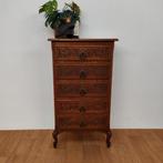 Vintage houten ladekastje Queen Ann ladekast nachtkastje 804, Valkenswaard, Gebruikt, 5 laden of meer, 100 tot 150 cm