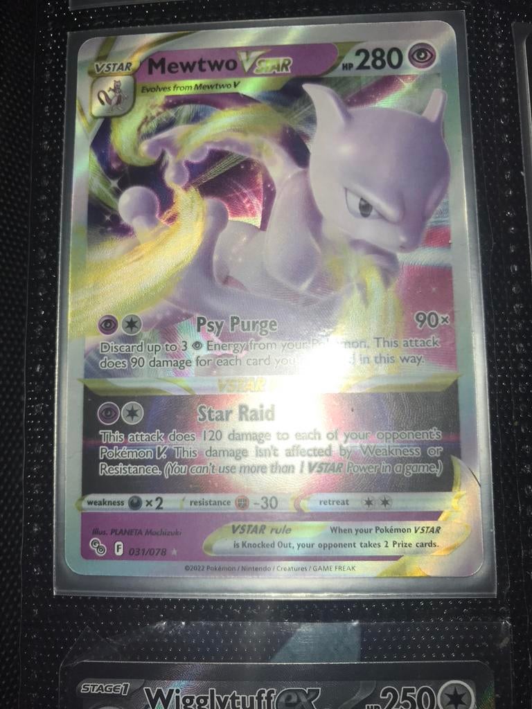 Mewtwo VSTAR Pokémon kaart 031/078, Ophalen of Verzenden, Zo goed als nieuw, Losse kaart, Foil