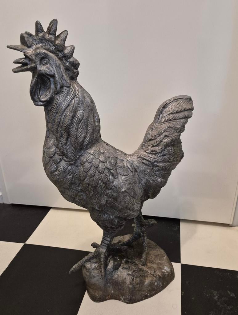 Grote metalen haan., Antiek en Kunst, Ophalen