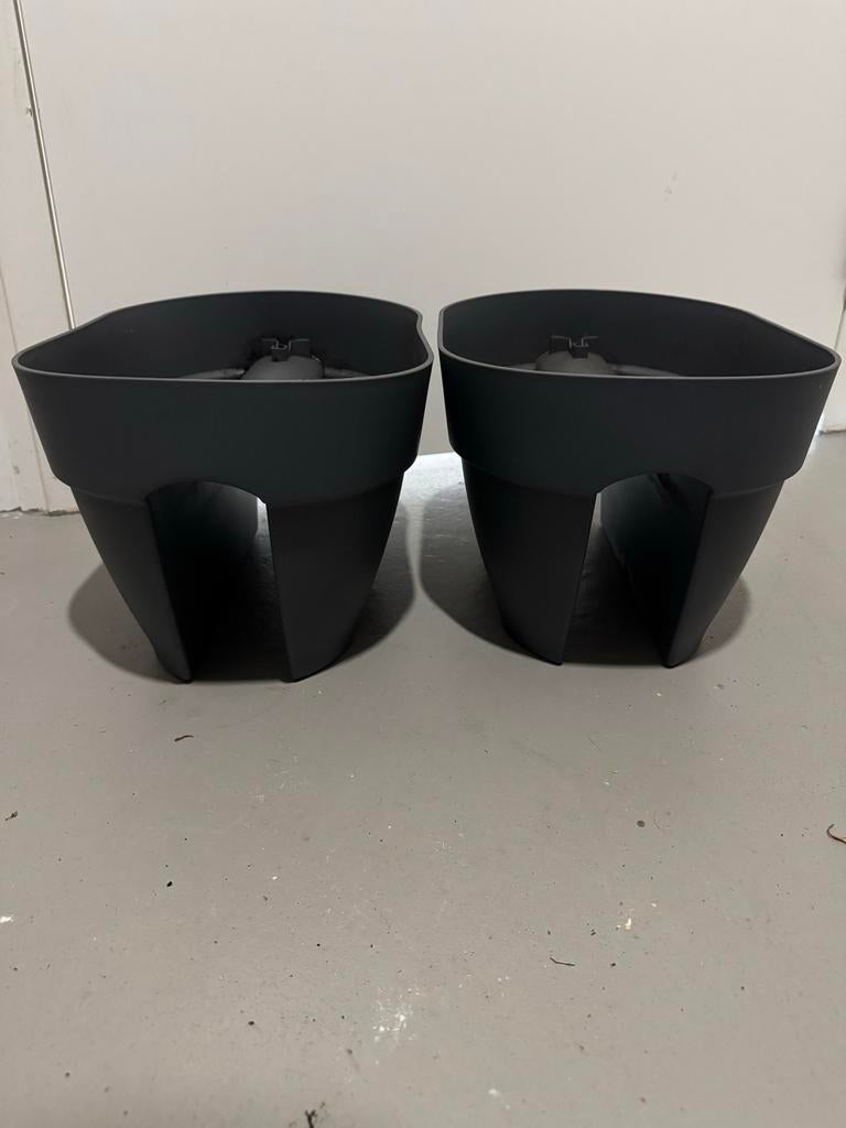 Set van 2 Elho balkonbakken  Antraciet - samen voor 10 euro, Ophalen, Kunststof, Gebruikt, Minder dan 30 cm