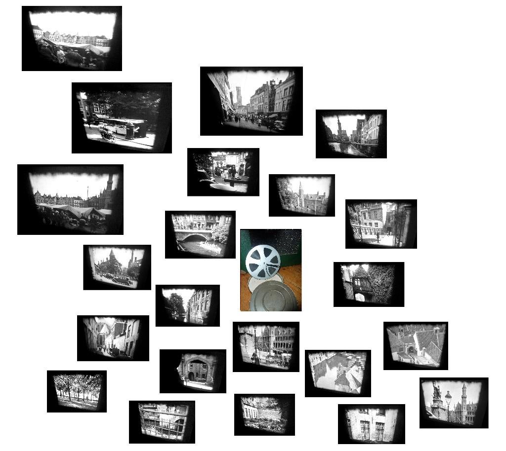 16mm film amateur dagje Brugge mooi zw w - markt - 1936, Ophalen of Verzenden, 16mm film