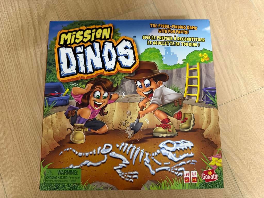 Mission Dinos - Fossielen vinden!, Hobby en Vrije tijd, Gezelschapsspellen | Bordspellen, Drie of vier spelers, Ophalen of Verzenden