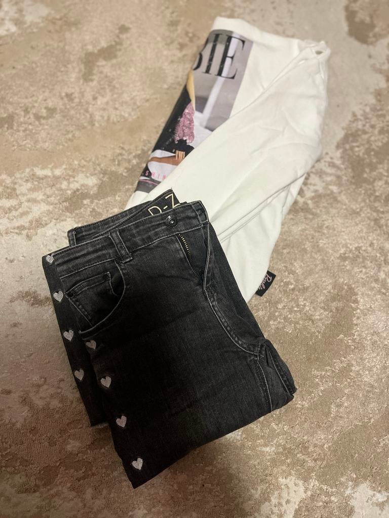 D-Zine jeans en Barbie shirt maat 158, Kinderen en Baby's, Kinderkleding | Maat 158, Ophalen, Gebruikt, Meisje, Setje