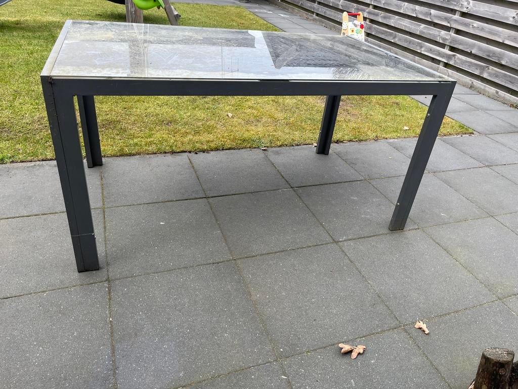 Tuintafel 150x90, Ophalen, Gebruikt, Rechthoekig, Aluminium