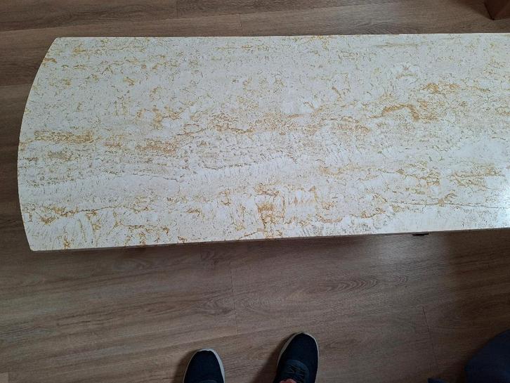 Travertin salontafel, Huis en Inrichting, Tafels | Salontafels, Gebruikt, Minder dan 50 cm, 50 tot 100 cm, 100 tot 150 cm, Rechthoekig