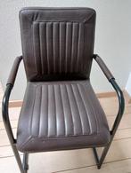 4 donkerbruine leren stoelen, Ophalen of Verzenden, Bruin