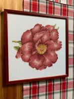 3 Geborduurde Lijstjes met Bloemen, Ophalen of Verzenden, Zo goed als nieuw, Handborduren, Overige typen