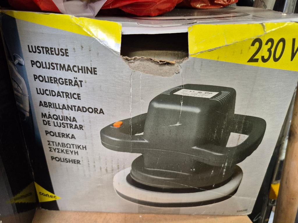 Poetsmachine / Polijstmachine 230V – met pads en doos, Auto diversen, Ophalen